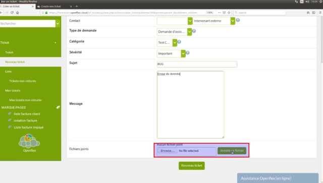 création de ticket-fichiers joints