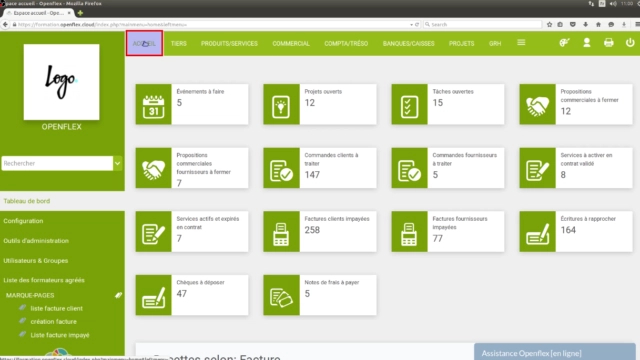 configuration du stock-accueil openflex