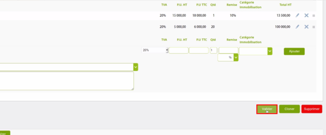 facture fournisseur- Valider