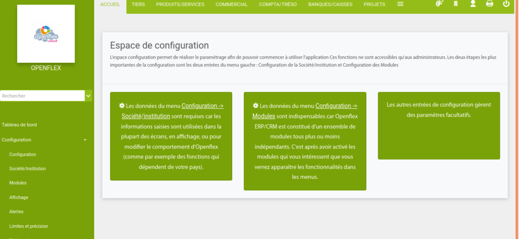 Gestion des immobilisations configuration openflex