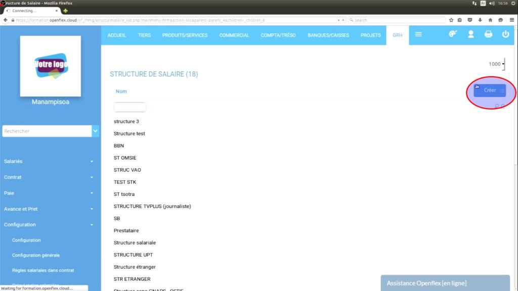 Création de règles et de structures salariales créer openflex