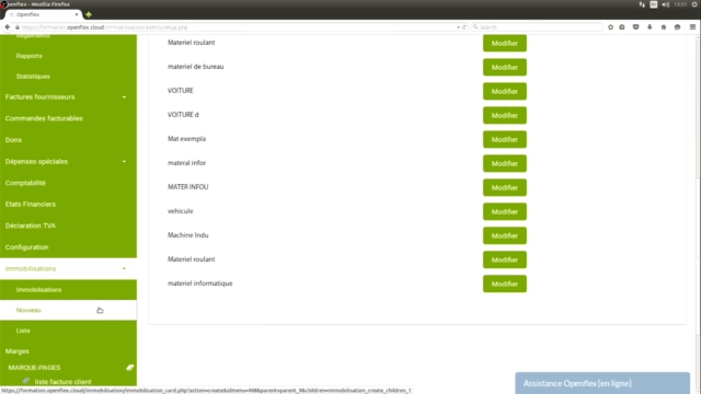 Gestion des immobilisations  nouveau openflex
