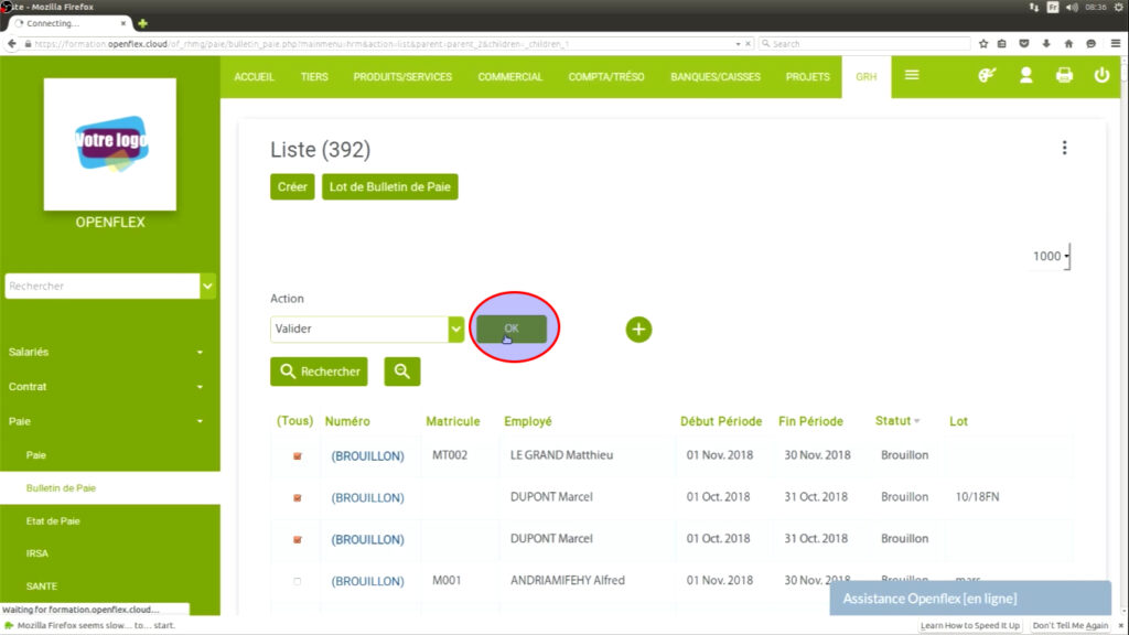 Édition d’un bulletin de paie ok openflex