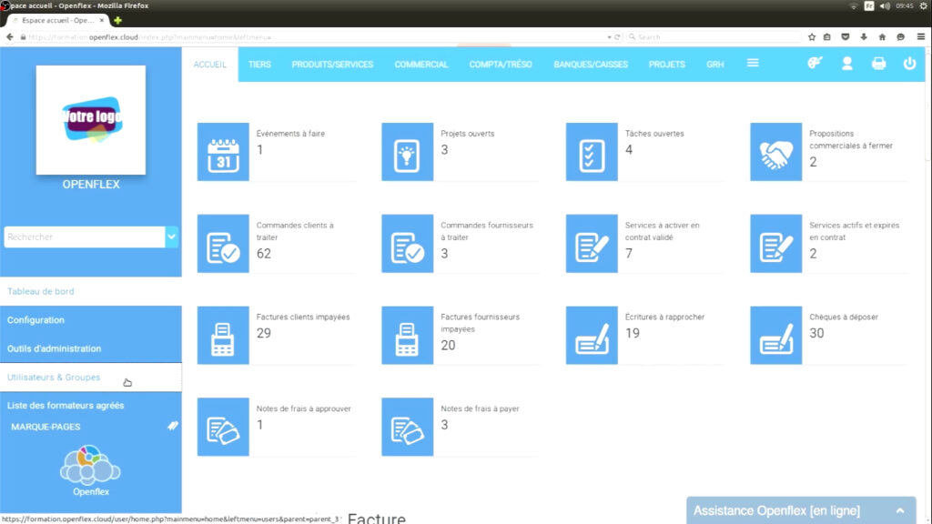 Attribution de droits d’accès utilisateur utilisateurs & groupes openflex